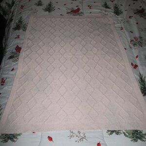 Pottery Barn Wildflower Pink  Baby Blanket Argyle